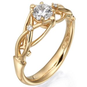 Celtic Engagement Ring Rose Gold and Diamonds ENG9