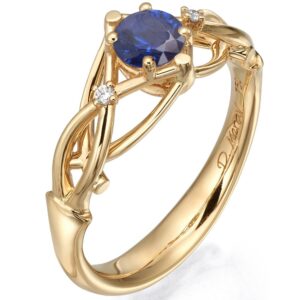 Celtic Engagement Ring Rose Gold Sapphire and Diamonds ENG9