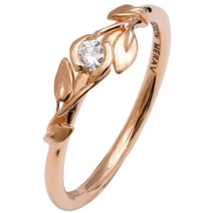Leaves Engagement Ring #14 Rose Gold and Diamond