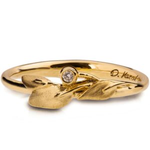 Leaves Ring #1D Yellow Gold Diamond Ring Catalogue