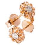 Celtic Earrings Rose Gold and Diamonds
