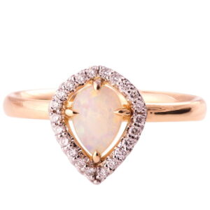 Halo Opal Engagement Ring Rose Gold Catalogue