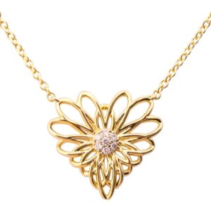 Heart Mandala Pendant Yellow Gold and Diamonds