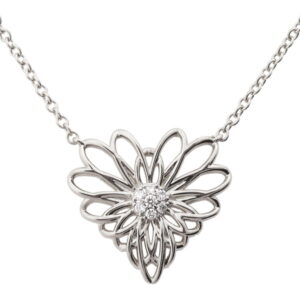 Heart Mandala Pendant White Gold and Diamonds
