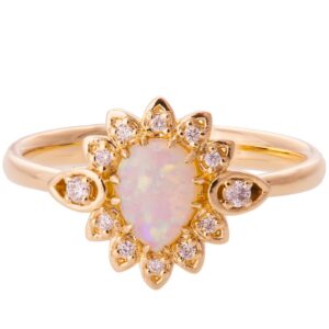 Petal Opal Engagement Ring Rose Gold Catalogue