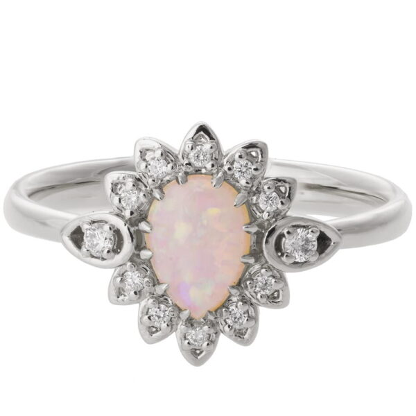 Petal Opal Engagement Ring Platinum - Doron Merav