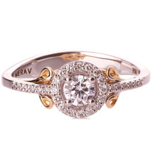 Halo Engagement Ring Rose Gold and Diamonds eng11