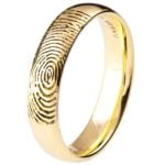 Yellow Gold Finger Print Wedding Band