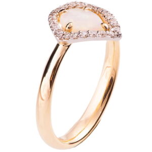 Halo Opal Engagement Ring Rose Gold Catalogue