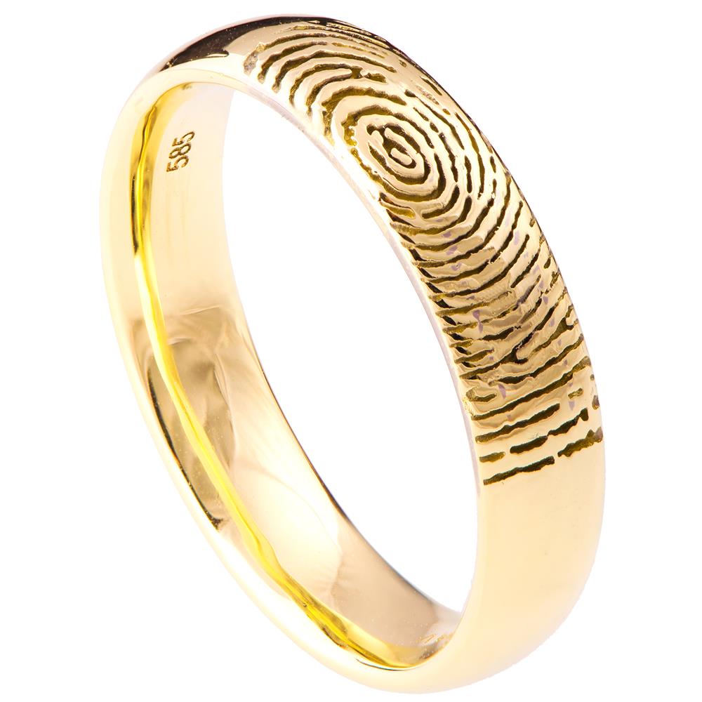18K Gold Natural Textures Fingerprint Ring – Geralyn Sheridan Designs
