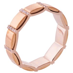 Two Tone Diamond Wedding Ring Rose Gold R015 Catalogue