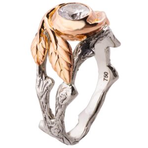 Twig and Leaf Engagement Ring Rose Gold and Diamond 8 Catalogue