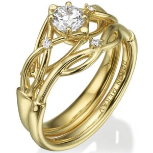 Celtic Bridal Set Yellow Gold and Diamonds ENG9