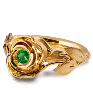 Rose Engagement Ring #1 Yellow Gold and Emerald Catalogue
