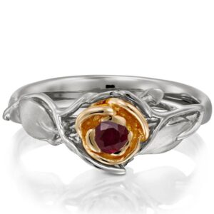 Rose Engagement Ring #3 Two Tone Rose Gold and Ruby Catalogue