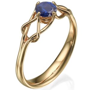 Celtic Engagement Ring Rose Gold and Sapphire ENG10