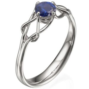 Celtic Engagement Ring Platinum and Sapphire ENG10