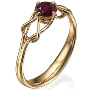 Celtic Engagement Ring Rose Gold and Ruby ENG10