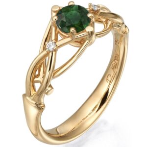 Celtic Engagement Ring Rose Gold and Emerald ENG9