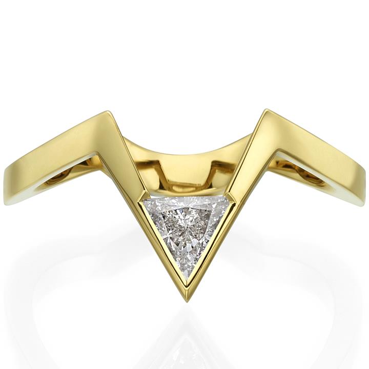 Hexagon Ring with Baguette & Triangle Diamonds – Metalmark Fine Jewelry