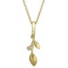 Diamond Leaves Pendant Yellow Gold