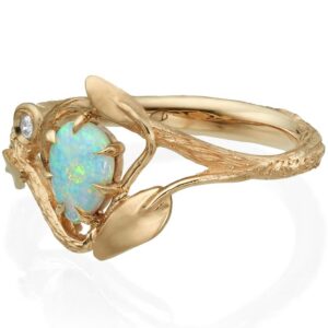 Twig and Leaves Opal Engagement Ring Rose Gold 3 Catalogue