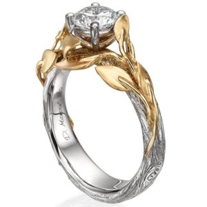 Twig and Leaf Engagement Ring Rose Gold and Diamond 4 Catalogue