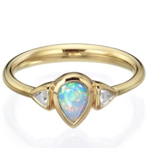 Opal and Diamonds Yellow Gold Ring 11 Catalogue