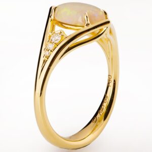 Opal and Diamonds Engagement Ring Yellow Gold Catalogue