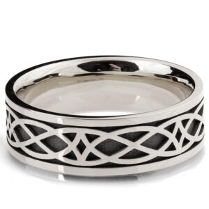 White Gold Celtic Wedding Band