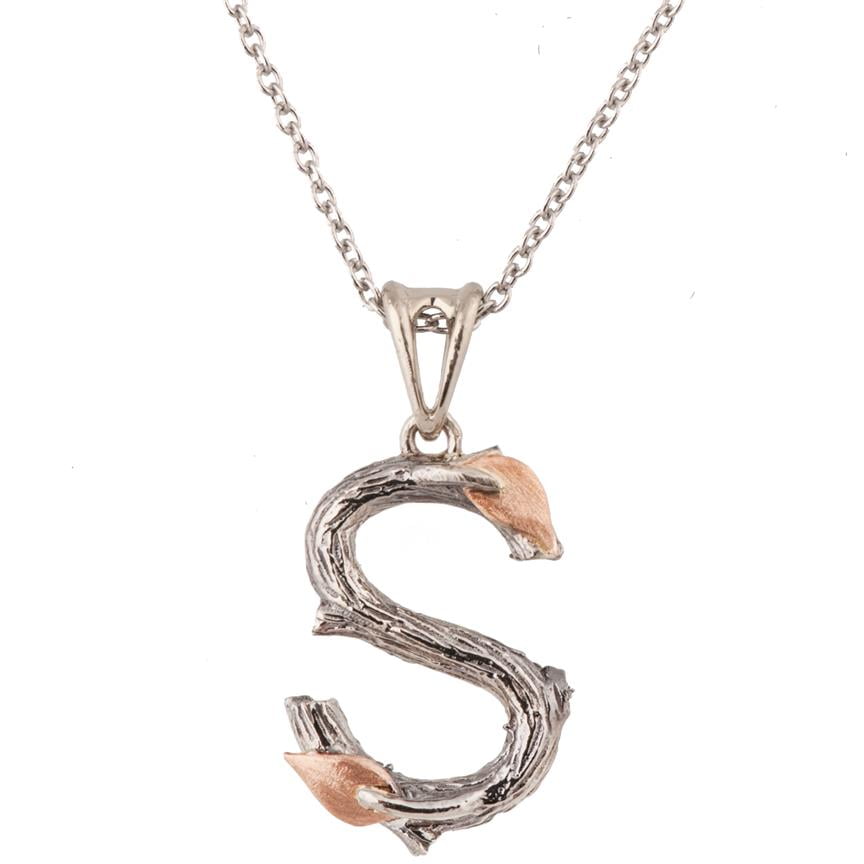 Order Angel Whisperer silver Initial S with zirconia Necklace Online Now