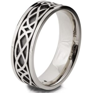Celtic Wedding Band White Gold