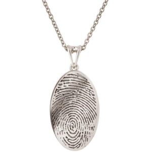 Finger Print Pendant, Personalized Pendant, White Gold