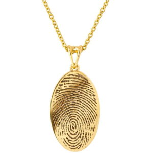 Finger Print Pendant, Personalized Pendant, Yellow Gold