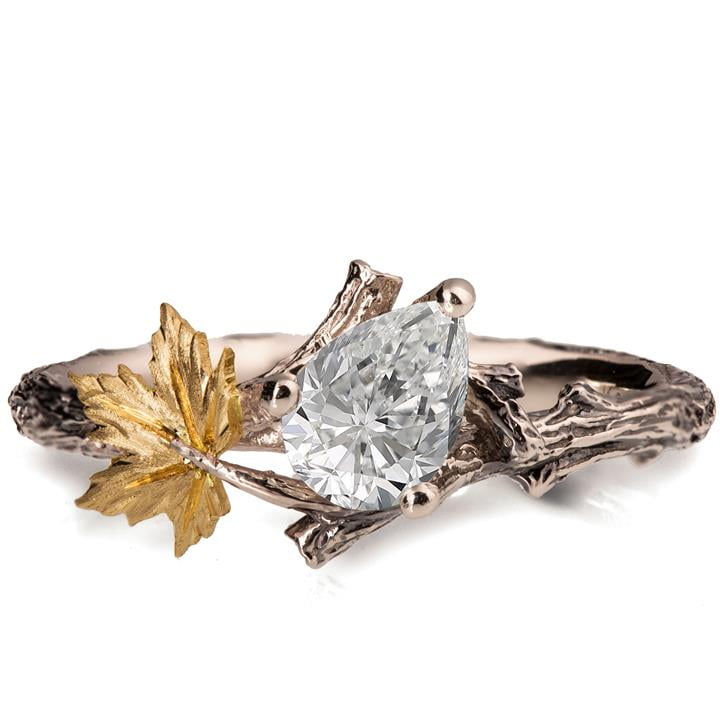 0.50 Carat Moissanite Diamond Cluster Ring Twig Engagement Ring Floral –  agemz
