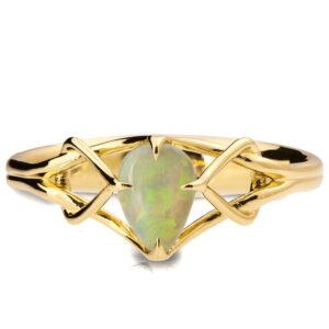 Yellow Gold Opal Celtic Engagement Ring