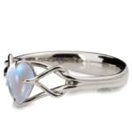 Platinum Pear Cut Moonstone Celtic Engagement Ring