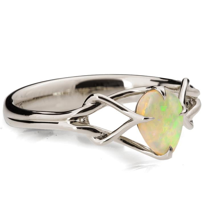 Opal Celtic Engagement Ring Platinum - Doron Merav