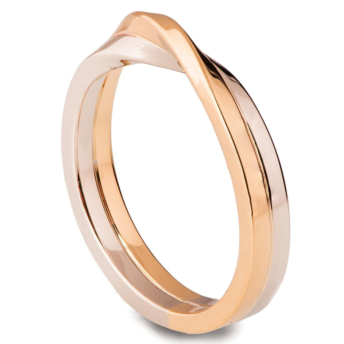 Two Toned Mobius Wedding Band White and Rose Gold - Doron Merav
