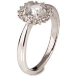 Raw Diamond Unique Halo Engagement Ring
