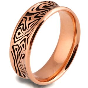 Textured Black and Rose Gold Zebra Wedding Band