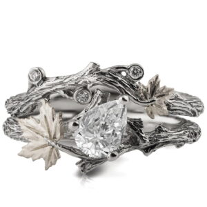 Twig and Maple Leaf Bridal Set White Gold and Diamond Catalogue