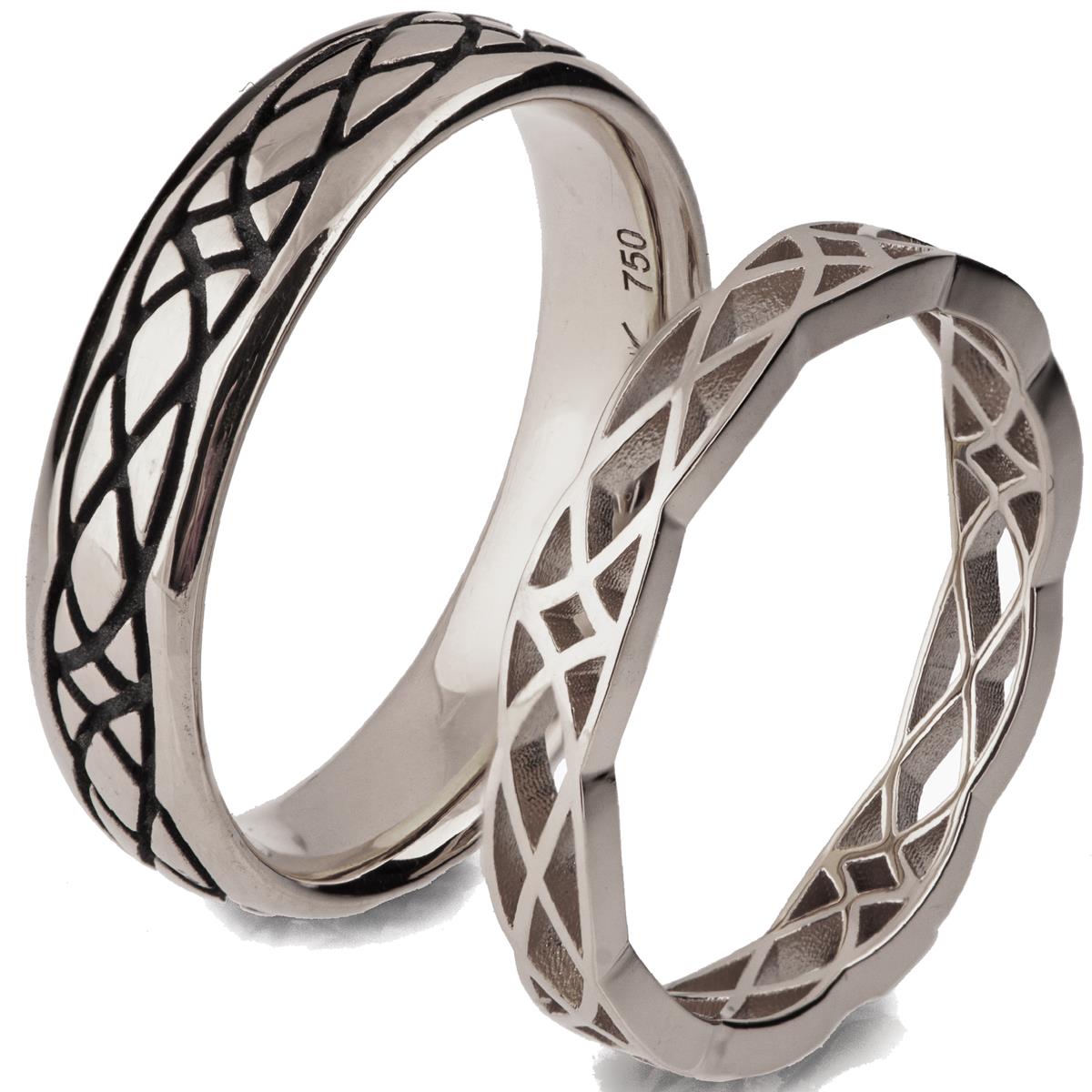 His and hers wedding rings Matching wedding bands in silver and 14k gold Celtic wedding bands