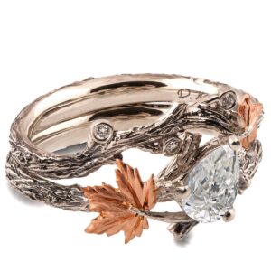 Twig and Maple Leaf Bridal Set Rose Gold and Diamond Catalogue