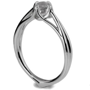 Platinum Raw Diamond Solitaire Engagement Ring