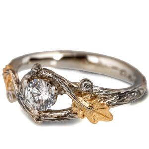 Twig and Oak Leaf Engagement Ring Rose Gold and Diamond Catalogue