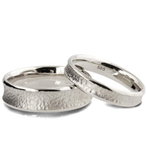 His and Hers Hammered Platinum Wedding Bands Catalogue