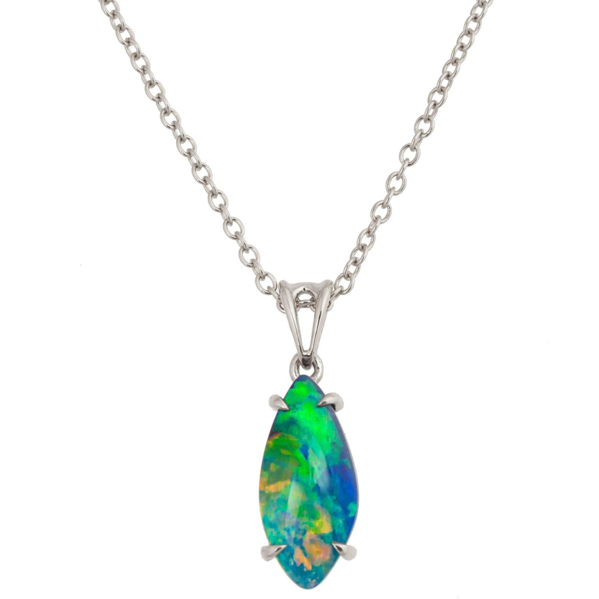 Gold & Diamond Atlantia White Opal Necklace | e.g.etal | Melbourne
