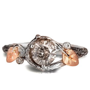 Salt & Pepper Diamond Twig Engagement Ring Platinum Catalogue