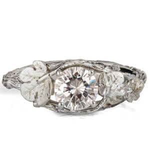 Twig and Fig Leaves Engagement White Gold and Moissanite Catalogue